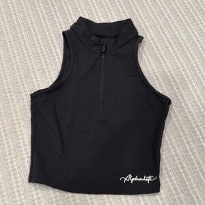Alphalete Midnight Black Zip-Up Tank
